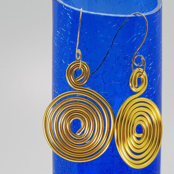 2 Pairs of Bold Spiral Dangle Earrings Handmade in Canada - Picture 7 of 9